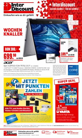 Angebote von Elektro & Computer in Luzern | Interdiscount reklamblad DE in Interdiscount | 8.8.2022 - 21.8.2022