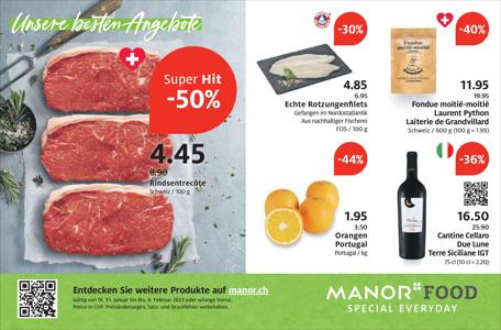 Angebote von Kaufhäuser | Manor Food Angebote in Manor | 30.1.2023 - 6.2.2023
