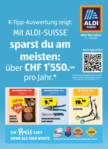 Aldi Katalog in Risch-Rotkreuz | Blättere online im ALDI SUISSE Flugblatt | 22.9.2022 - 28.9.2022