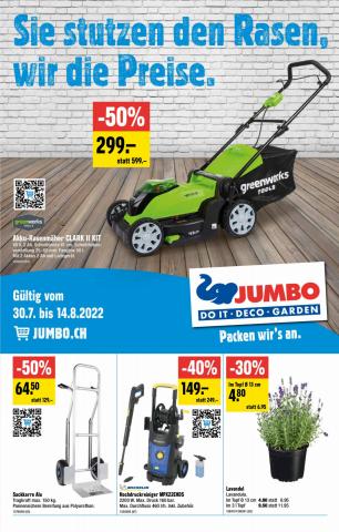 Jumbo Katalog in Zürich | Sie Stutzen den Rasen, wir die Preise. | 30.7.2022 - 14.8.2022