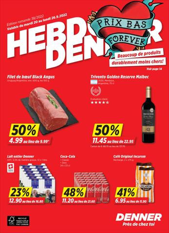 Angebote von Supermärkte in Genève | Hebdo Denner in Denner | 19.9.2022 - 26.9.2022