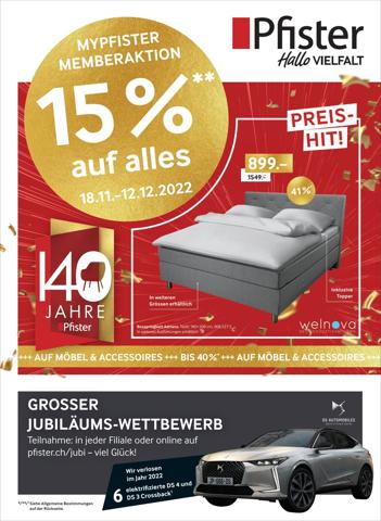 Angebote von Haus & Möbel in Kriens | Pfister reklamblad in Pfister | 30.11.2022 - 12.12.2022