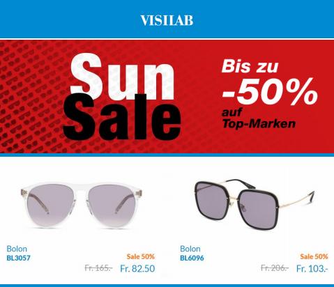 Angebote von Optiker & Gesundheit in Luzern | Sun Sale bis zu -50% auf Top-Marken in Visilab | 13.7.2022 - 9.8.2022