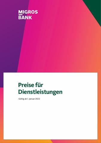 Angebote von Banken & Dienstleistungen in Basel | Preise für Dienstleistungen in Migros Bank | 16.3.2022 - 16.6.2022