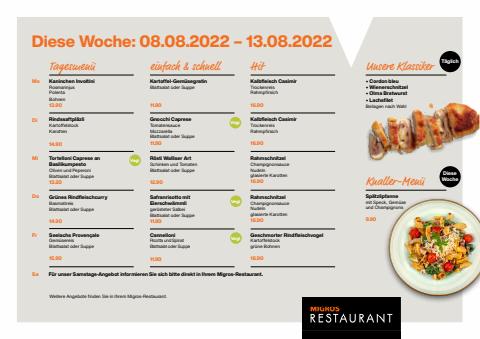 Angebote von Restaurants in Bern | Migros Restaurant Menüplan in Migros Restaurant | 8.8.2022 - 13.8.2022