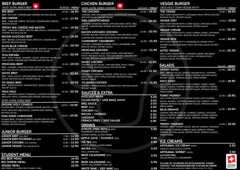 Angebote von Restaurants in Basel | Holy Cow Menu in Holy Cow | 21.12.2021 - 19.5.2022