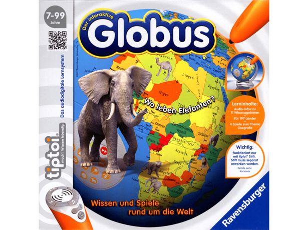 RAVENSBURGER tiptoi: Der interaktive Globus /D - Gesellschaftsspiel (Mehrfarbig) für 74,95 CHF