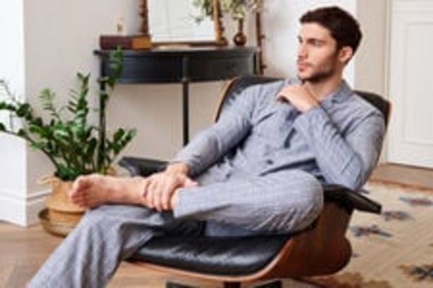 Langer Pyjama aus Baumwolltuch mit Streifenmuster für 79,95 CHF