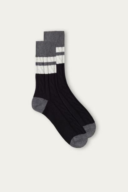 Kurze Socken aus warmer Baumwolle mit Flechtverarb... für 4 CHF