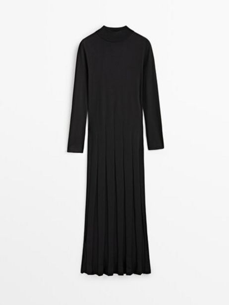 Schwarzes Kleid Mit Geripptem Stehkragen - Studio für 199 CHF in Massimo Dutti