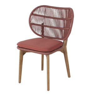 Chaise de jardin professionnelle en bois d'acacia et corde tressée avec coussin terracotta für 195,3 CHF in Maisons du Monde