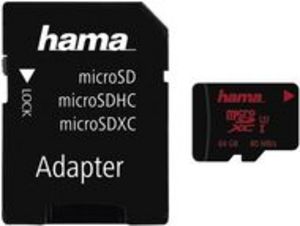 HAMA Speicherkarte microSDXC Class 3 + SD-Adapter, 64 GB, 1 Stück für 19,9 CHF in Office World
