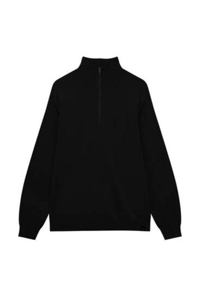 Basic-Pullover mit Reißverschluss und Stehkragen für 45,9 CHF in Pull & Bear