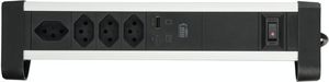 Power Strip ALU (4xT13 und 1x USB-C, 65W, 1x USB-A, 18W, mit Tisch- Fixmontage) – schwarz für 53,95 CHF in Melectronics